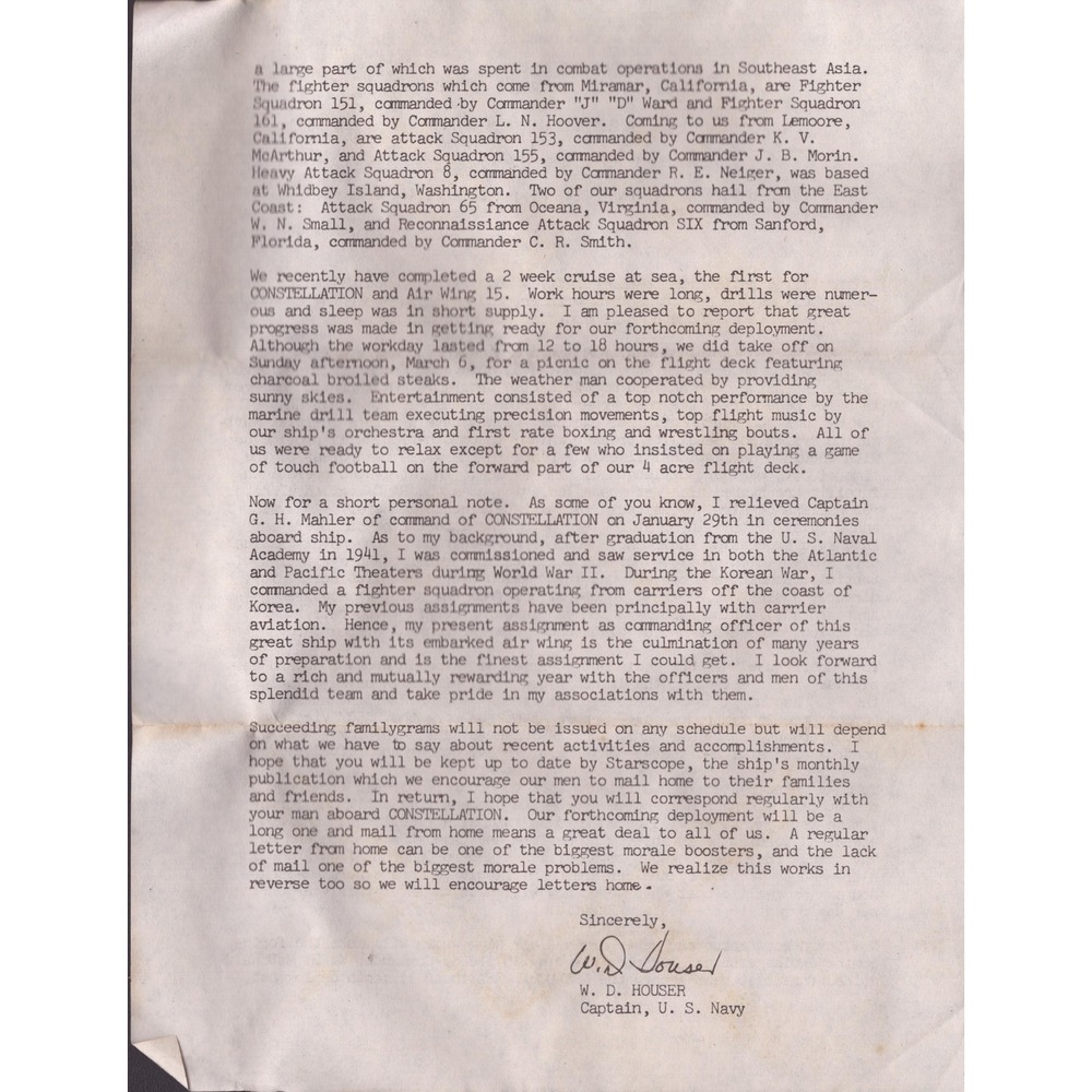 1966 USS Constellation CVA-64 Familygram + Ship Newspaper + Photo Vietnam Era - Picture 2 of 3